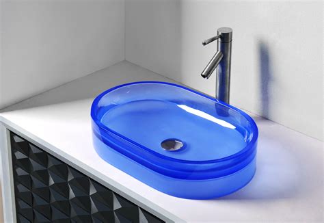 Cupc Certificate Bathroom Resin Oval Counter Top Sink Colourful