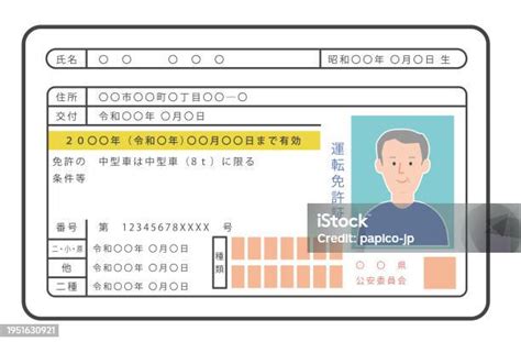 日本の運転免許証のイラスト表面のみ 70代のベクターアート素材や画像を多数ご用意 70代 80代 イラストレーション Istock