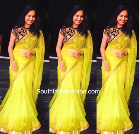 Singer Sunitha In A Lehenga Saree South India Fashion