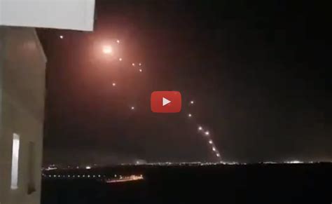 Iron Dome In Action In The Night Sky Over Israel Like A Star Wars Movie