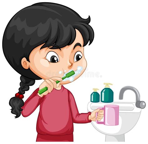 Water Running When Brushing Teeth Clipart