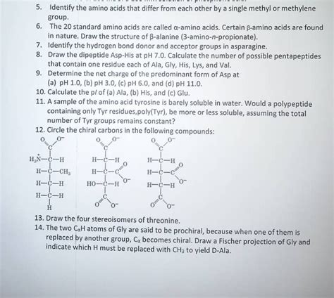 Solved 5. 6. The 20 standard amino acids are called α-amino | Chegg.com 