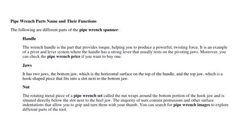 PPT - A Comprehensive Guide to Essential Parts of a Pipe Wrench ...