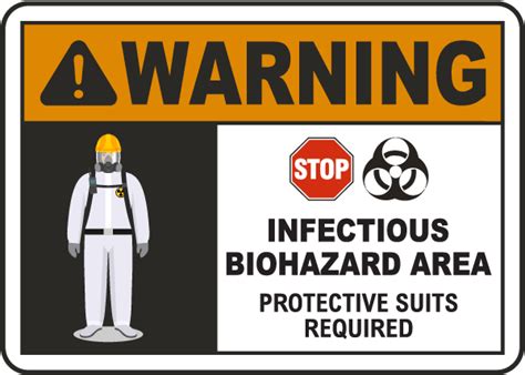 Warning Infectious Biohazard Area Sign D6108by