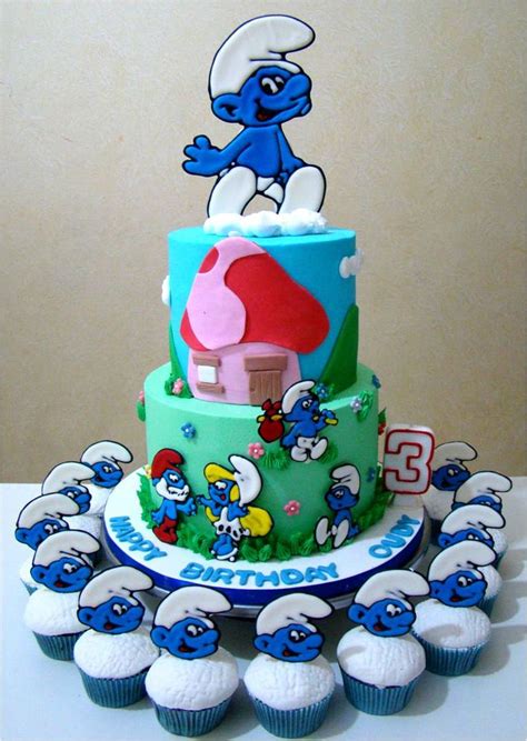 Smurfs Birthday Cakes I Think I Can Make This Cake Cakescupcakes