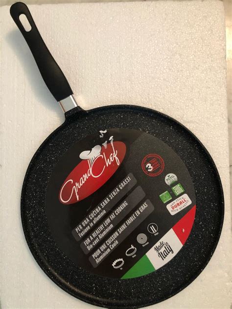 New Roch Guss Grand Chef Cast Aluminum Flat Crepe Pan Made In Italy 32