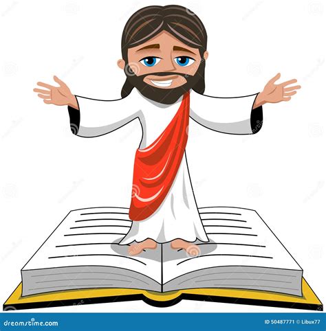 Jesus Christ Open Hands Bible Gospel Isolated Stock Vector