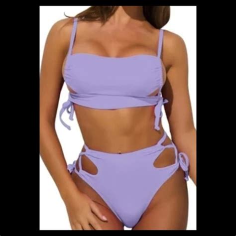 Swim Lavender Bikini Set With Cutout Design 2 Poshmark