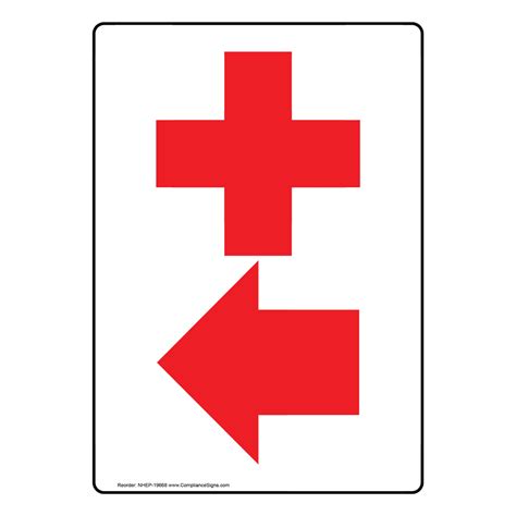 Vertical [graphic Only] First Aid Sign White Us Made