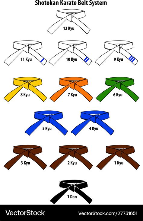 Colored Karate Belts Royalty Free Vector Image