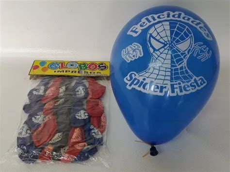 25 Globos Latex 10 Banderines Impresos Fiesta Spiderman MercadoLibre