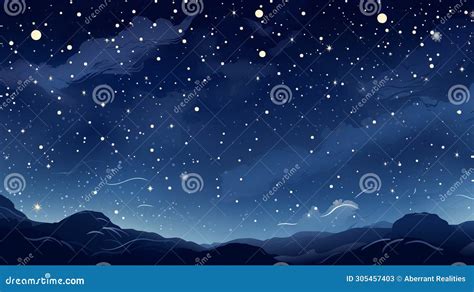 An Illustration of a Night Sky with Stars Stock Illustration - Illustration of design ...