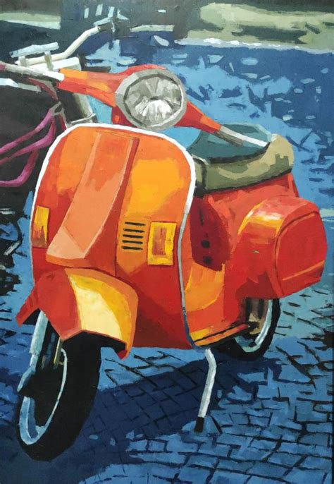 Motorcycle Oil Painting By Mustafa Devran Tosun Gallerymak