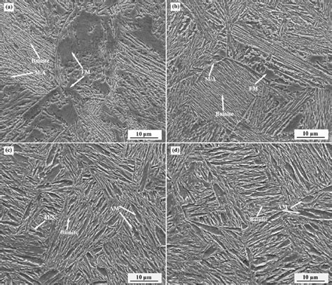 The Sem Microstructures Of Samples Transformed At Different Isothermal Download Scientific