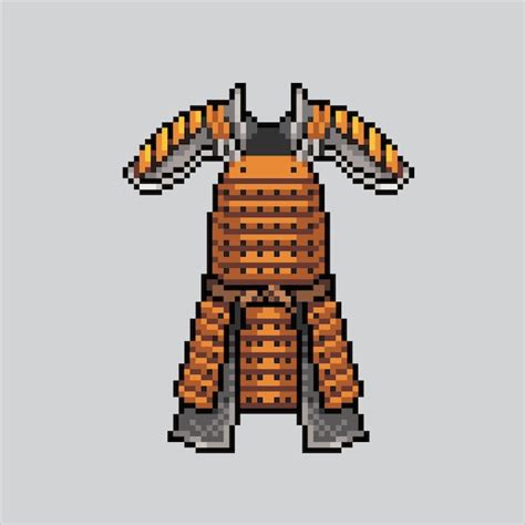 Pixelkunstillustration Japanische Samurai Pixelierte Samurai R Stung