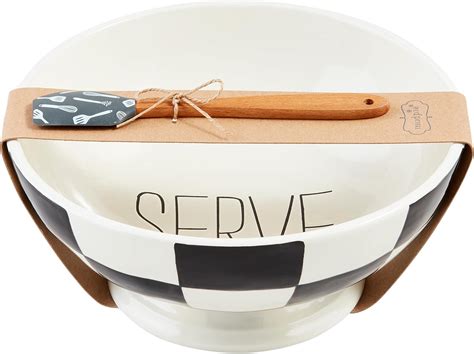 Amazon Mud Pie Bistro Check Bowl X Dia Spatula