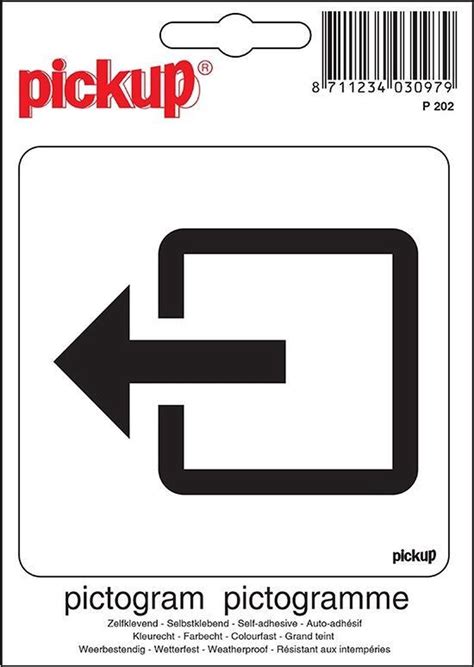 Pickup Pictogram 10x10 Cm Normale Uitgang Zwart Wit Bol