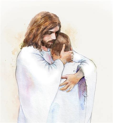 Christ S Embrace Jesus Hugging Man Or Woman Light Or Dark Etsy