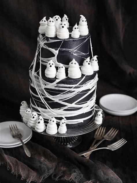 Marshmallow Web Ghost Cake Sprinkle Bakes