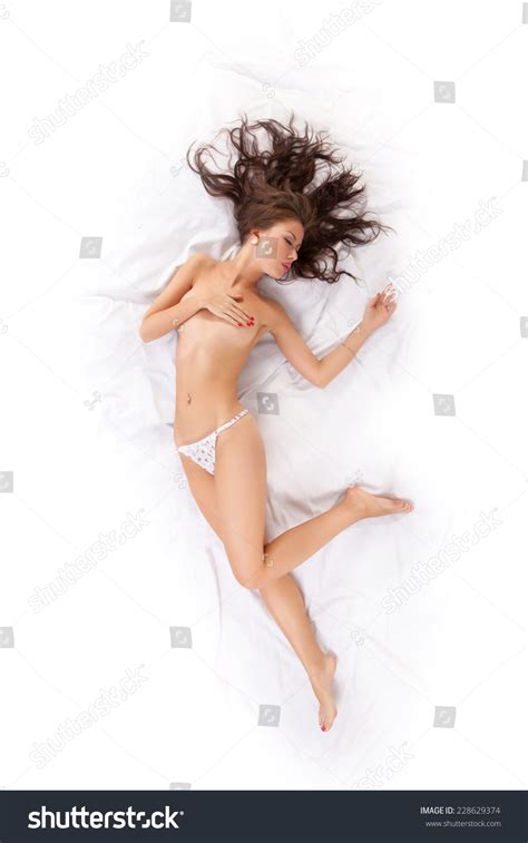 Fulllength Portrait Nude Flirting Woman Lying Stock Photo Shutterstock