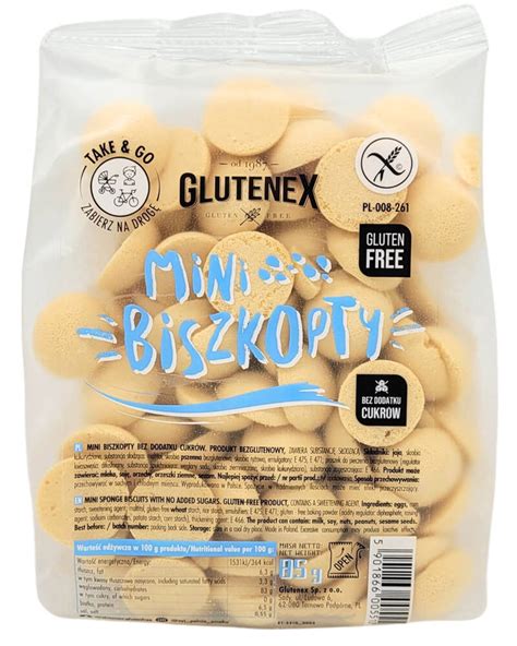 Mini Biszkopty Bez Cukru Bezglutenowe 85 G Glutenex Sklep