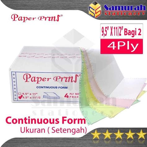 Jual Kertas Continuous Form Paper Prins X Full Atau Bagi K