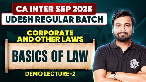 Corporate And Other Laws Basics Of Law 2 CA Inter Sep 2025 Udesh