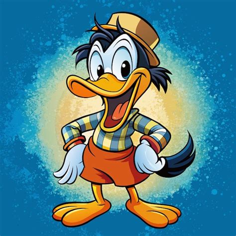 Una Caricatura De Un Pato Con Un Sombrero Y Una Camisa Que Dice Pato