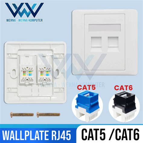 Jual Face Plate Lan Rj Wall Plate Port Modular Cat Cat