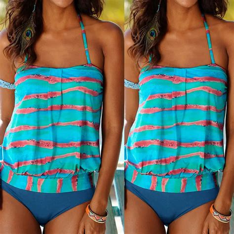 Quick Dry Beach Tankini Swimsuits Women Summer Sexy Backless Two Piece