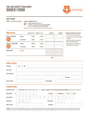 Fillable Online Lawsociety Order Form Law Society Of NSW Fax