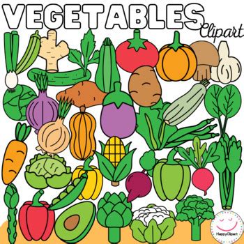 Vegetables Clip Art Food Group Clip Art By Happy Clipart TPT