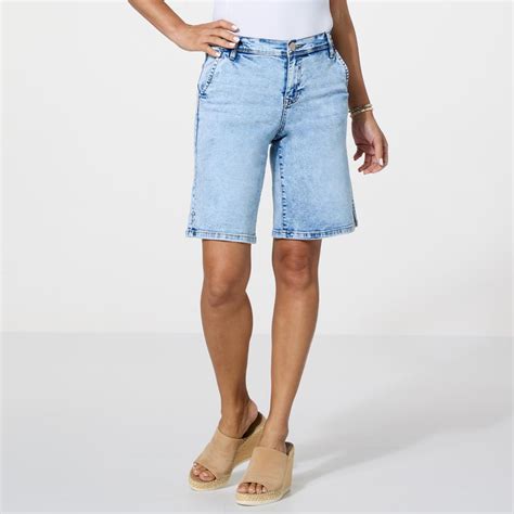 Dg By Diane Gilman New Classic Stretch Denim Straight Leg City Short