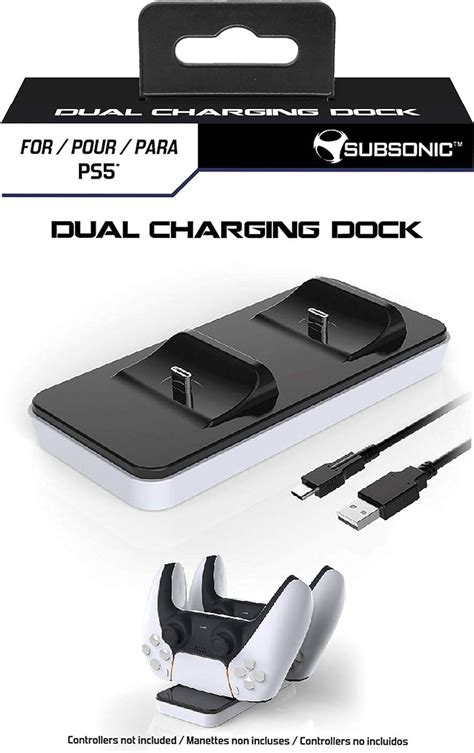 Subsonic - White charging station for 2 Dual Sense PS5 controllers ...