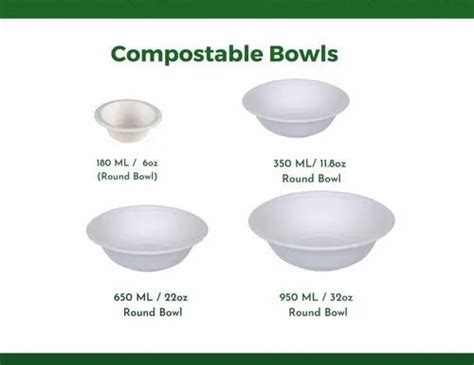 White Round Eco Friendly Disposable Sugarcane Bowls For Event And