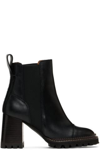 Black Mallory Ankle Boots by See by Chloé on Sale