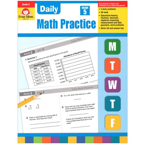 Daily Common Core Math Practice Grade 5 Emc754 Evan Moor