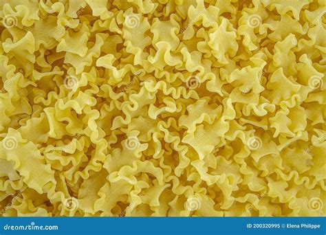 Italian Dry Wavy Pasta Background Healthy Traditional Food Top View