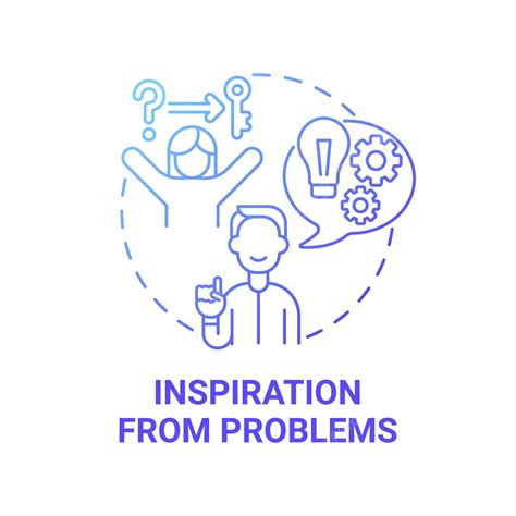 Inspiration From Problems Blue Gradient Concept Icon Notion Compassion Infographic Vector