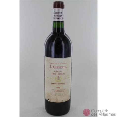 Le Clémentin de Pape Clément 1995 Pessac Léognan 2nd vin du Château