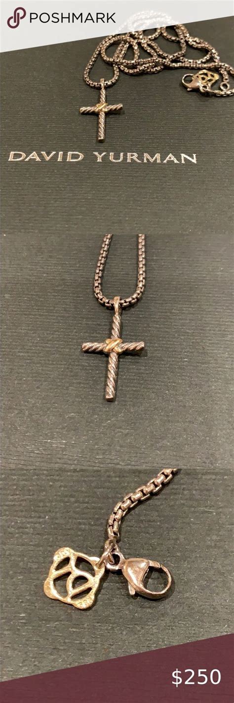 Authentic DAVID YURMAN Petite X Cross Necklace Womens Jewelry