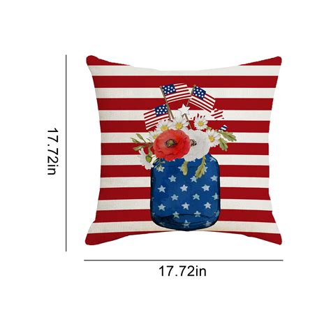 Clearancesdjma 4th Of July Patriotic American Flag Stars And Stripes Decorative Throw Pillow