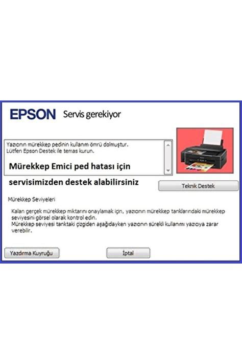 Starprint Epson L Yaz C I In Ped Hatas Reset Pad Dolu Hatas