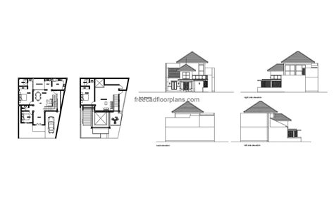 Modern House Autocad Plan1404201 - Free Cad Floor Plans