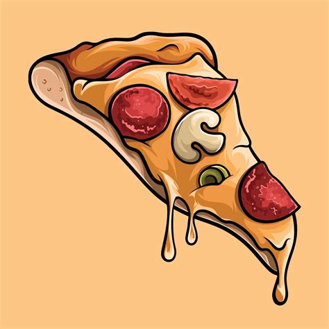 Delicious Slice Of Pizza Illustration In High Quality Vector