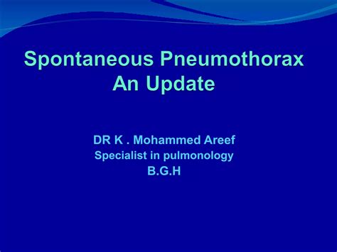 Spontaneous Pneumothorax An Update Ppt Free Download