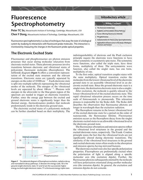 Fluorescence Spectrophotometry Is A Class Of Techniques That Assay The