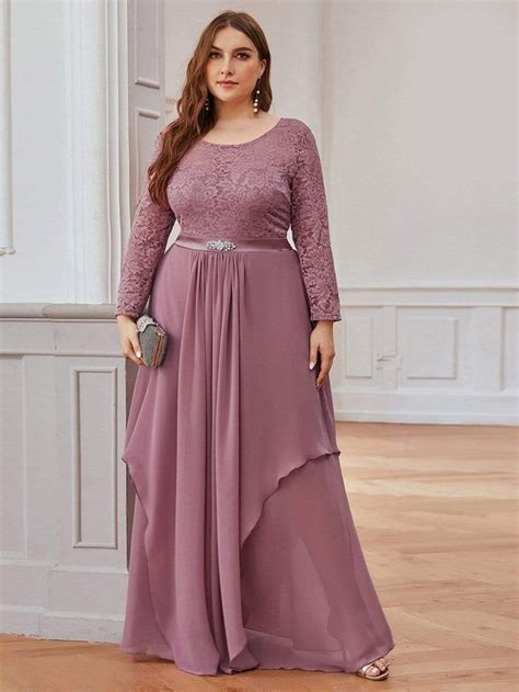 Classic Floral Lace Mother Dress With Long Sleeve Bridesmaid Dresses