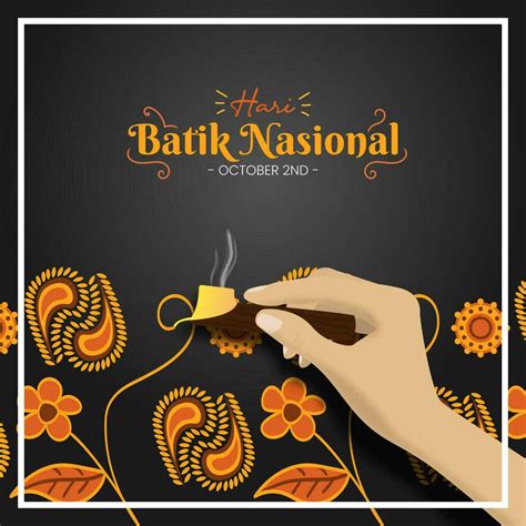 Square Hari Batik Nasional Or National Batik Day Background With A Hand