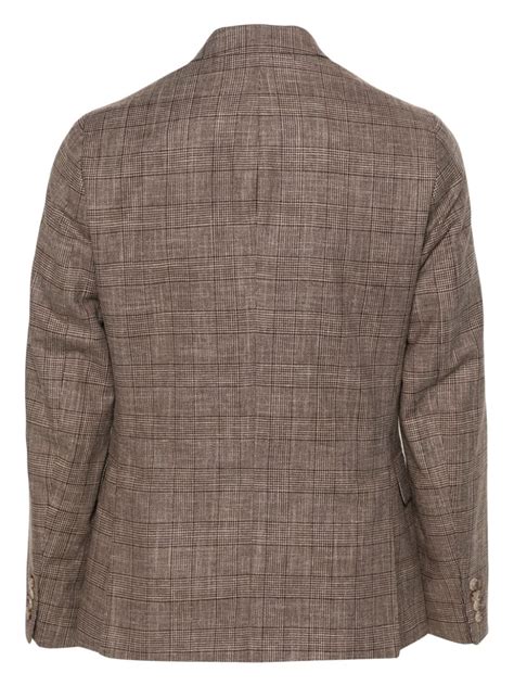 Paul Smith Check Pattern Single Breasted Blazer Brown FARFETCH